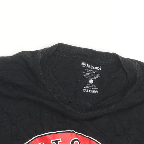 Bacardí Puerto Rico Men's Black Cotton Graphic T-Shirt Size L