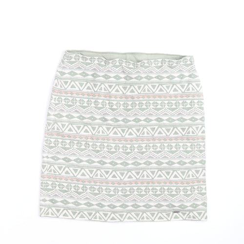 Hollister Womens Green Aztec Stretch Jersey Pencil Skirt L