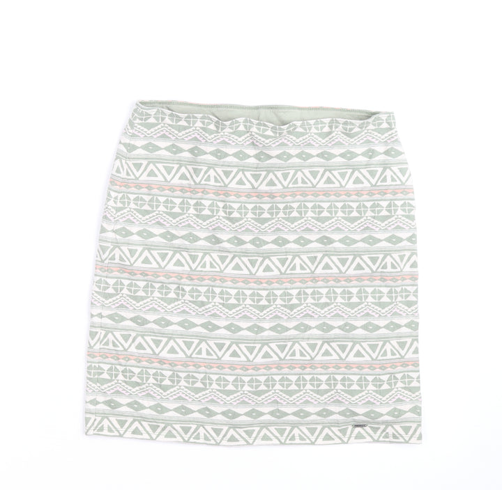 Hollister Womens Green Aztec Stretch Jersey Pencil Skirt L