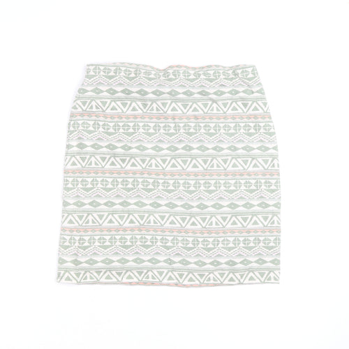 Hollister Womens Green Aztec Stretch Jersey Pencil Skirt L
