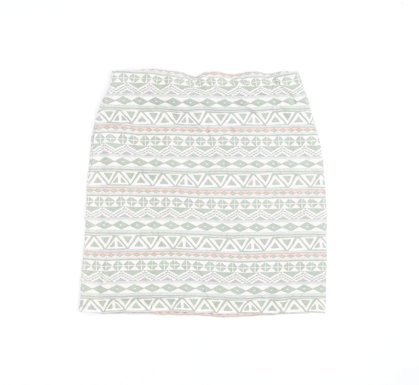 Hollister Womens Green Aztec Stretch Jersey Pencil Skirt L