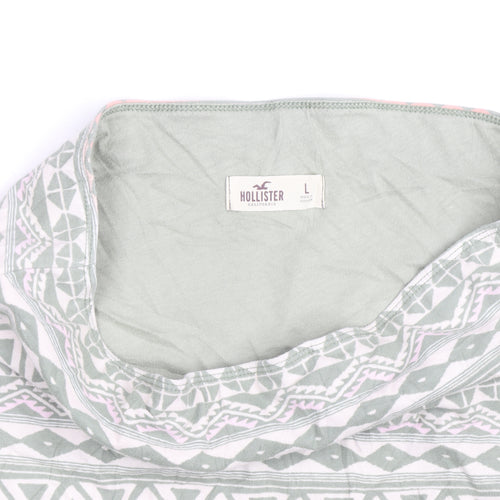 Hollister Womens Green Aztec Stretch Jersey Pencil Skirt L