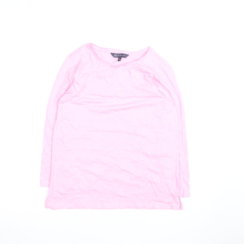 Crew Clothing Women’s Pink Long Sleeve Cotton T-Shirt Size 10