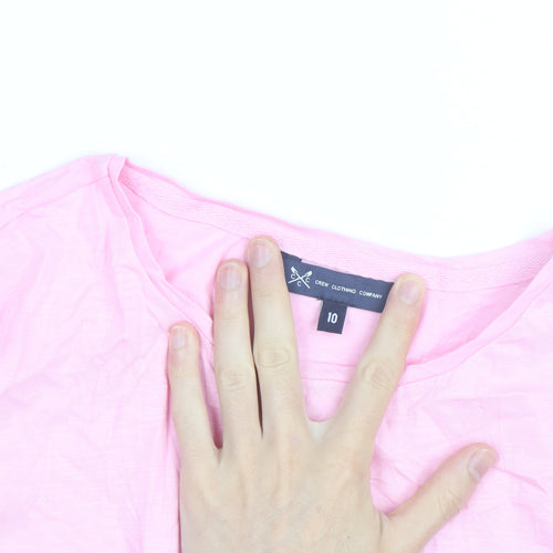 Crew Clothing Women’s Pink Long Sleeve Cotton T-Shirt Size 10