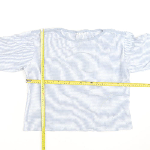Berkert Women Blue Striped Cotton Long Sleeve Pullover Jumper Size 16