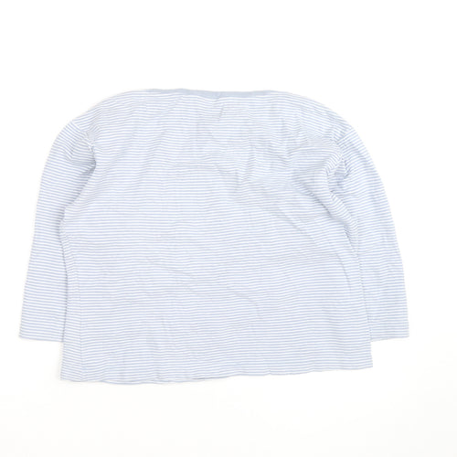 Berkert Women Blue Striped Cotton Long Sleeve Pullover Jumper Size 16