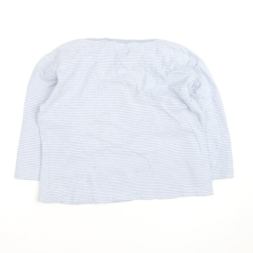 Berkert Women Blue Striped Cotton Long Sleeve Pullover Jumper Size 16