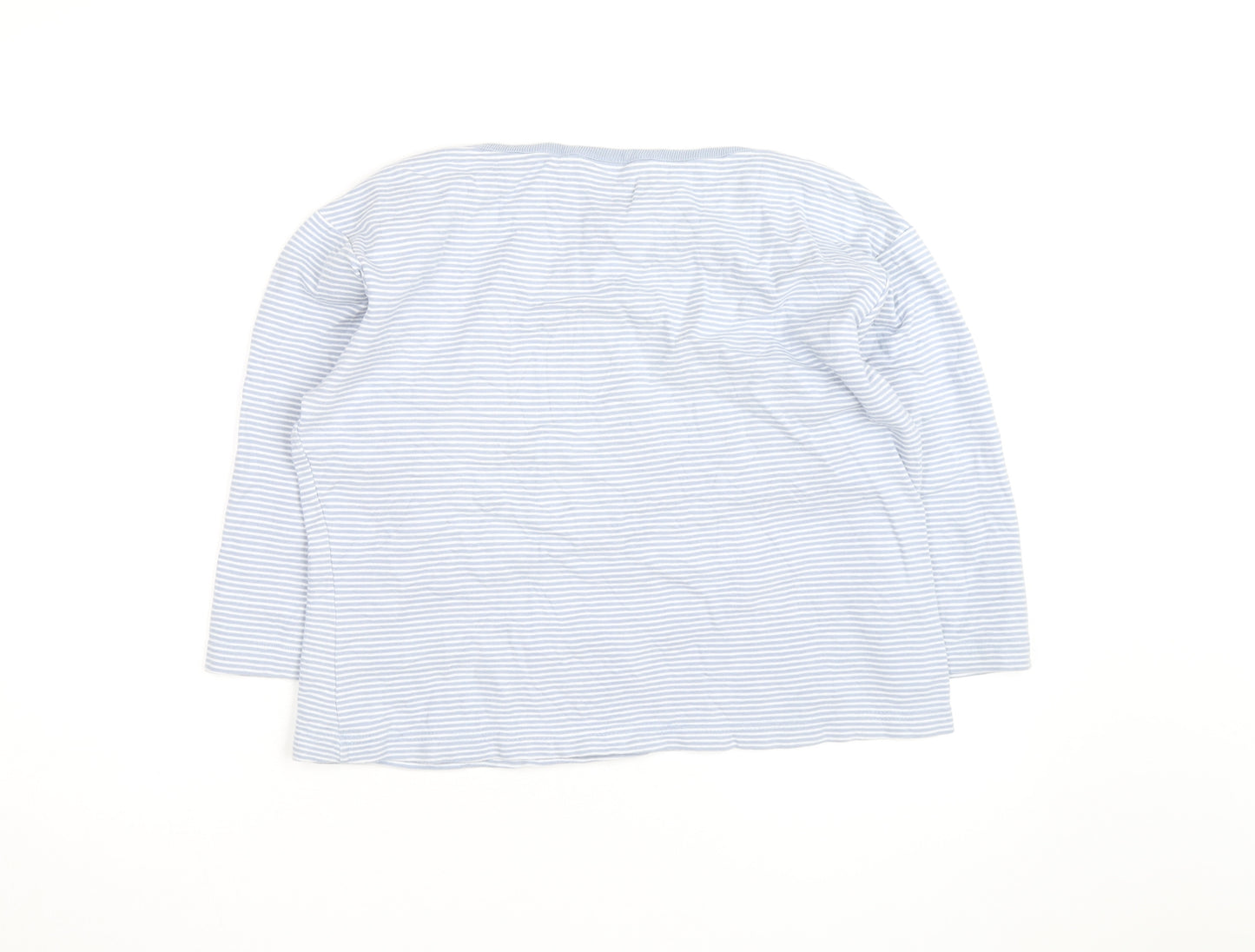 Berkert Women Blue Striped Cotton Long Sleeve Pullover Jumper Size 16