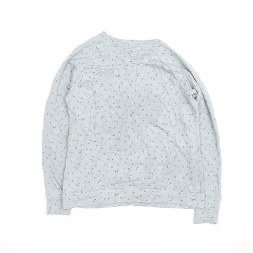 FatFace Women's Blue Heart Print Long Sleeve Cotton T-Shirt L