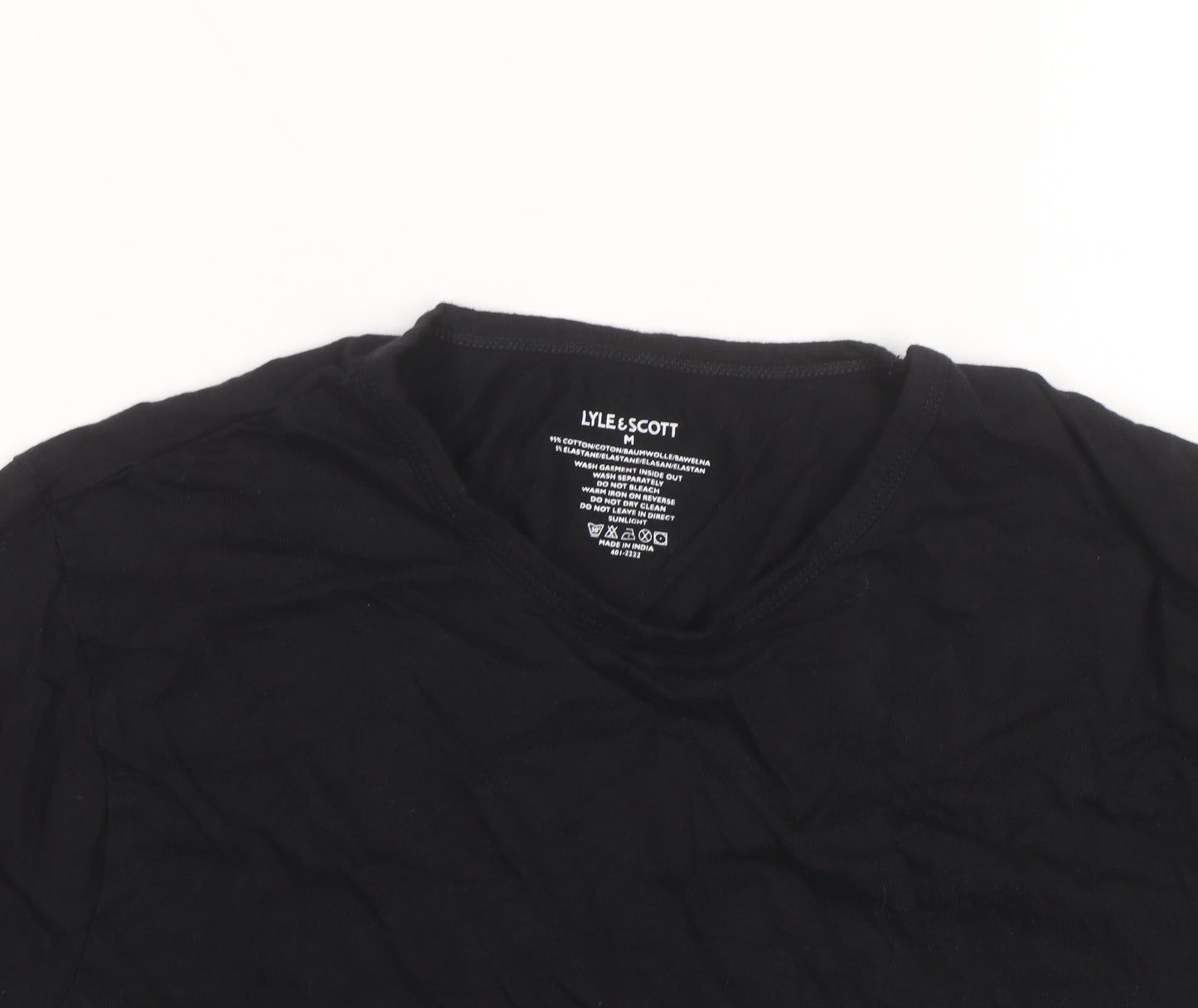 Lyle & Scott Men's Black Crew Neck Regular Fit Cotton T-Shirt M