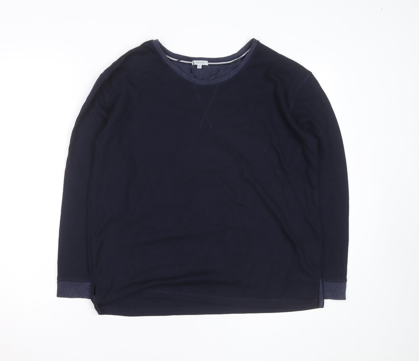 Jigsaw Men's Blue Cotton Modal Crew Neck Pullover Jumper M