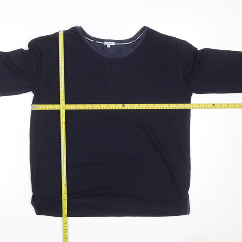 Jigsaw Men's Blue Cotton Modal Crew Neck Pullover Jumper M