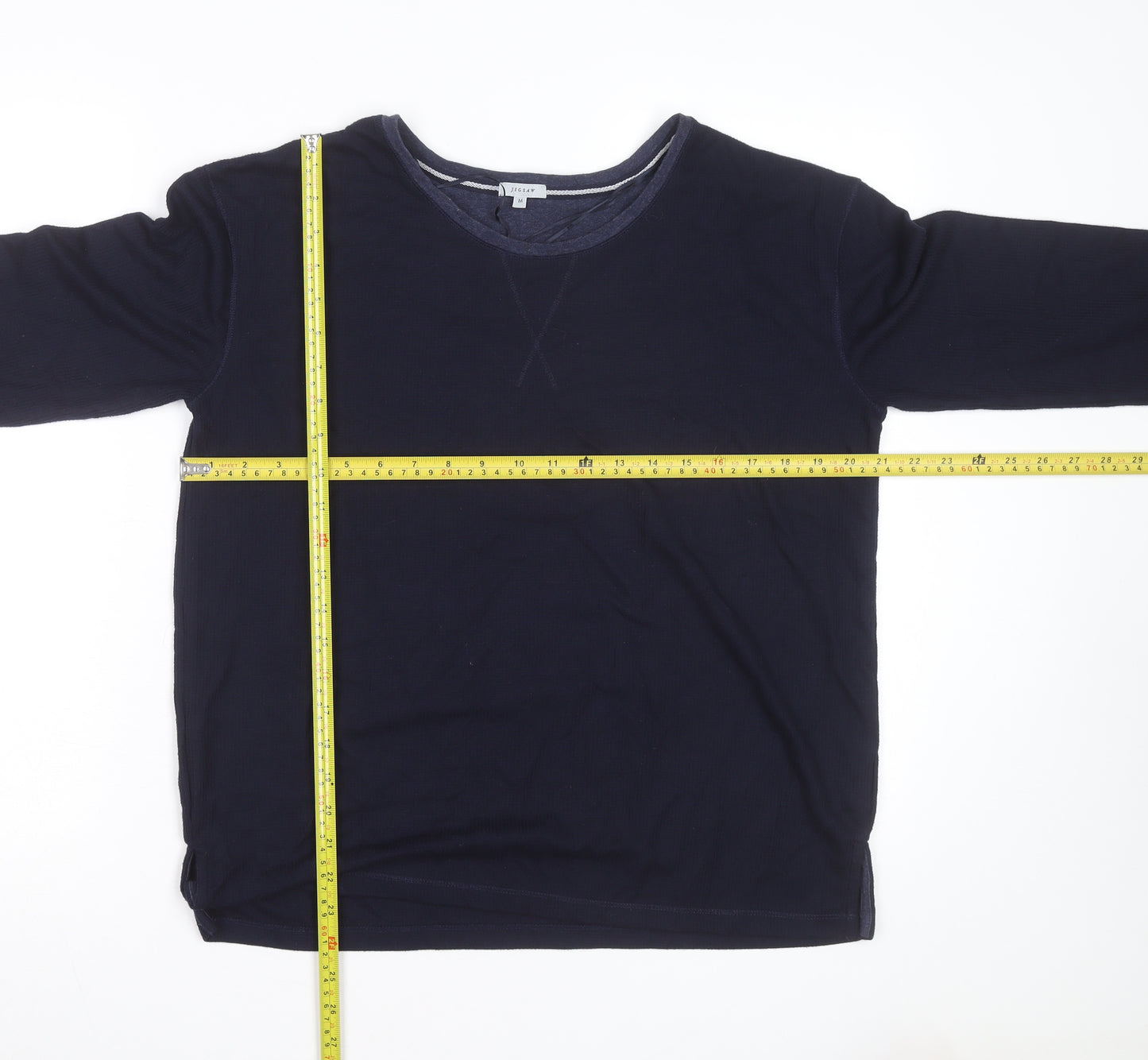 Jigsaw Men's Blue Cotton Modal Crew Neck Pullover Jumper M