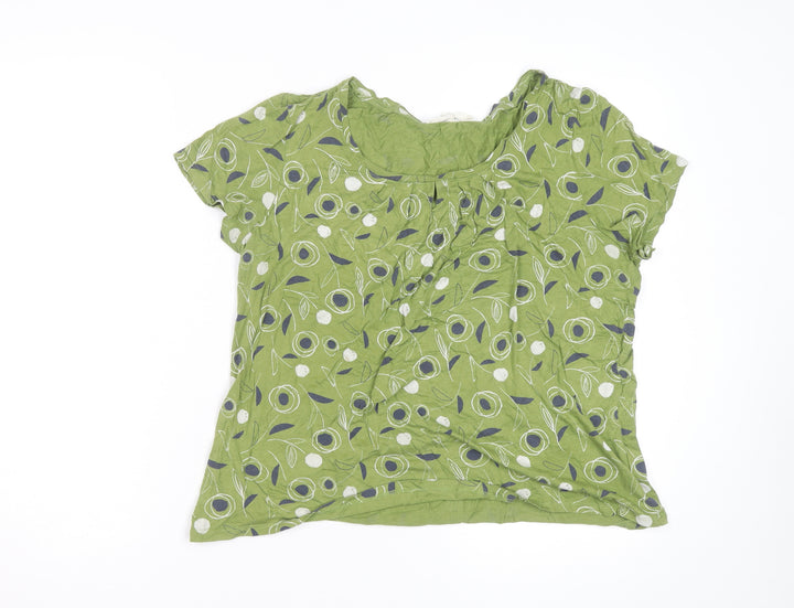 Seasalt Cornwall Women’s Green Floral Viscose Tunic Blouse Size 12