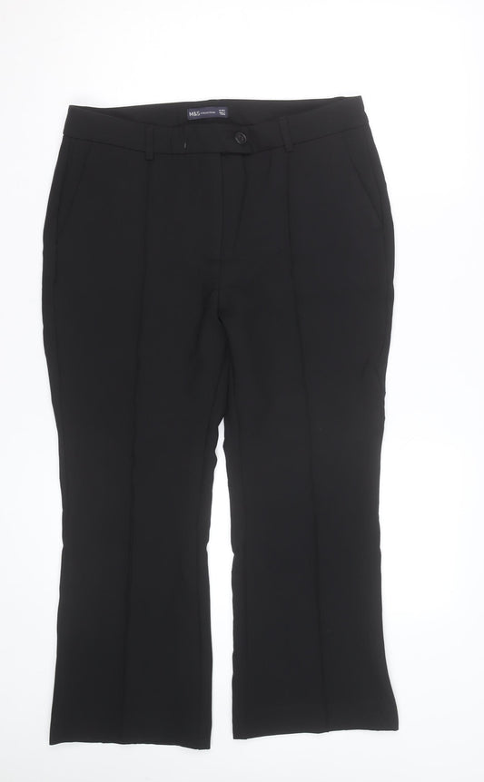 Marks and Spencer Women's Black Size 14 Straight Leg Dress Pants