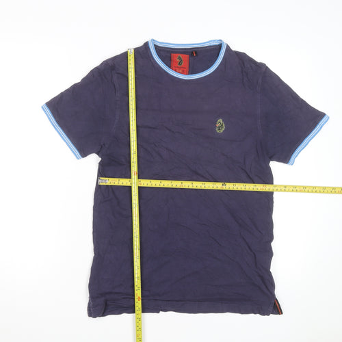 Luke 1977 Men's Blue Crew Neck Cotton T-Shirt Size M