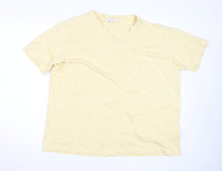 Cotton Traders Men's Beige 3XL V-Neck Short Sleeve T-Shirt