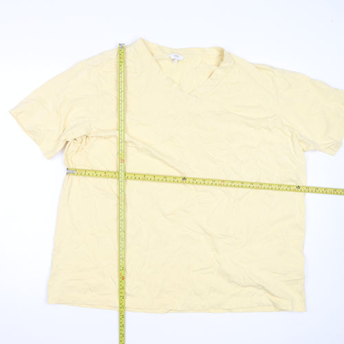 Cotton Traders Men's Beige 3XL V-Neck Short Sleeve T-Shirt