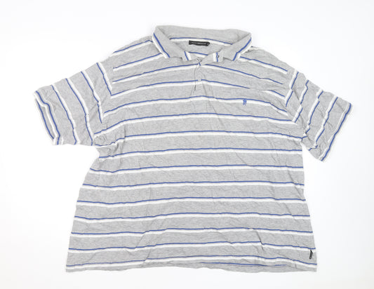 French Connection Men’s Grey Striped 3XL Polo Shirt