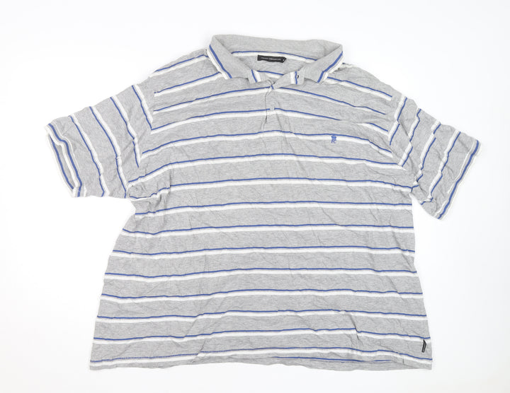 French Connection Men’s Grey Striped 3XL Polo Shirt