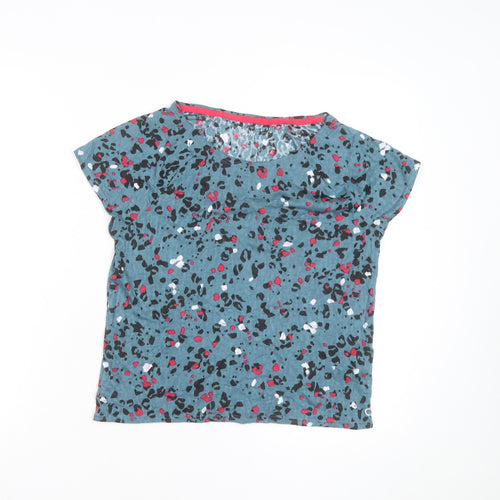 Marks and Spencer Women Blue Animal Print Short Sleeve T-Shirt L