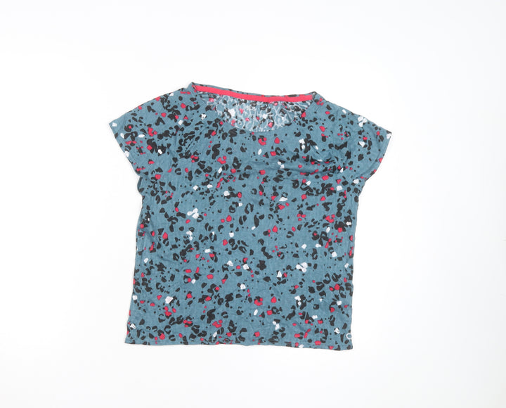 Marks and Spencer Women Blue Animal Print Short Sleeve T-Shirt L