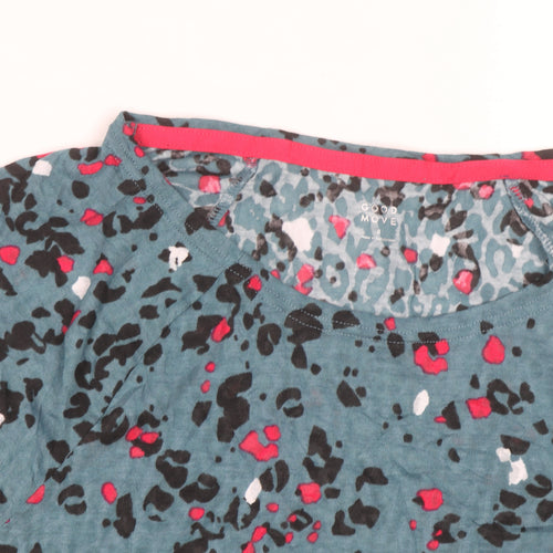Marks and Spencer Women Blue Animal Print Short Sleeve T-Shirt L