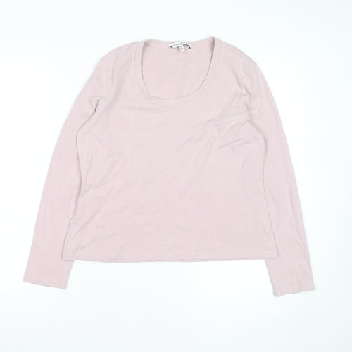 Laura Ashley Womens Pink Long Sleeve Cotton Jersey T-Shirt UK16