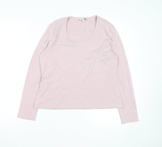Laura Ashley Womens Pink Long Sleeve Cotton Jersey T-Shirt UK16