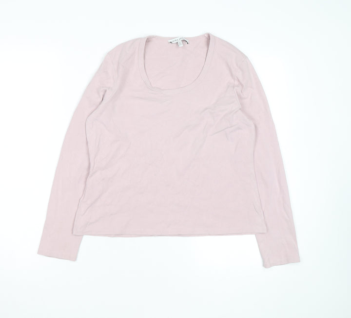 Laura Ashley Womens Pink Long Sleeve Cotton Jersey T-Shirt UK16