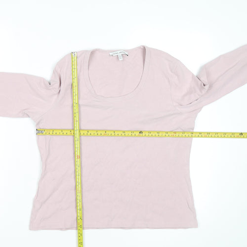 Laura Ashley Womens Pink Long Sleeve Cotton Jersey T-Shirt UK16