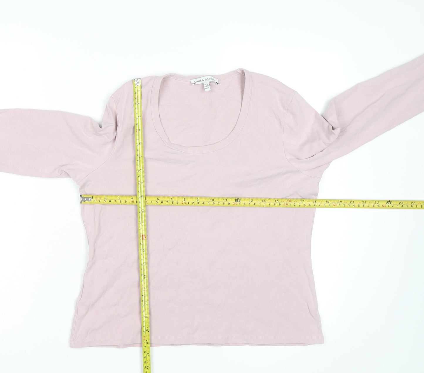 Laura Ashley Womens Pink Long Sleeve Cotton Jersey T-Shirt UK16