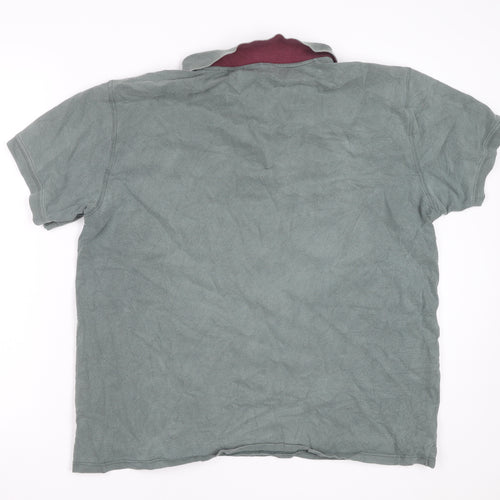 GANT Men's 3XL Green Cotton Short Sleeve Polo Shirt