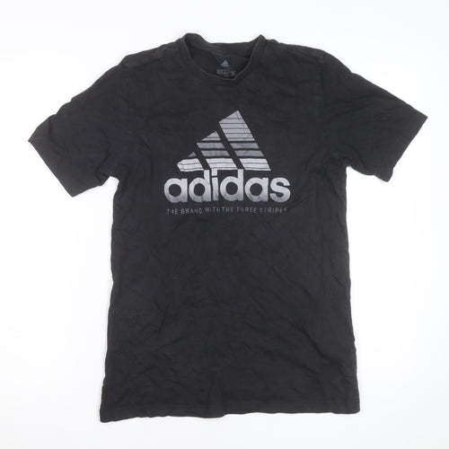Adidas Men's Black XS Graphic Sports Cotton T-Shirt