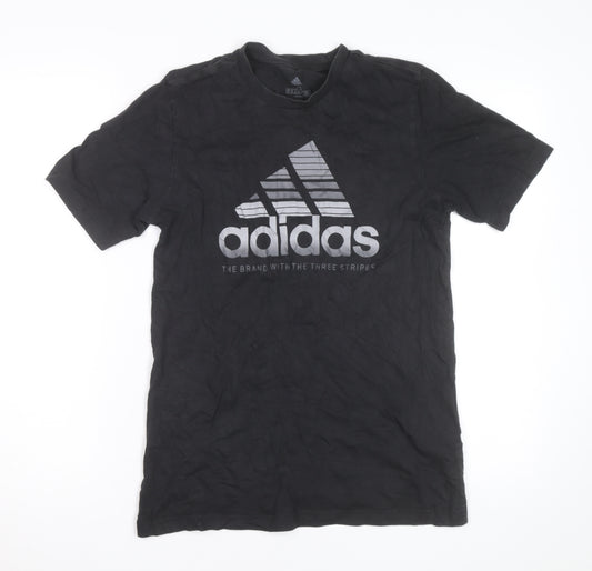 Adidas Men's Black XS Graphic Sports Cotton T-Shirt