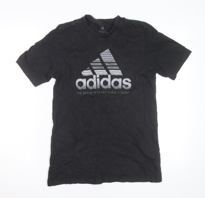 Adidas Men's Black XS Graphic Sports Cotton T-Shirt