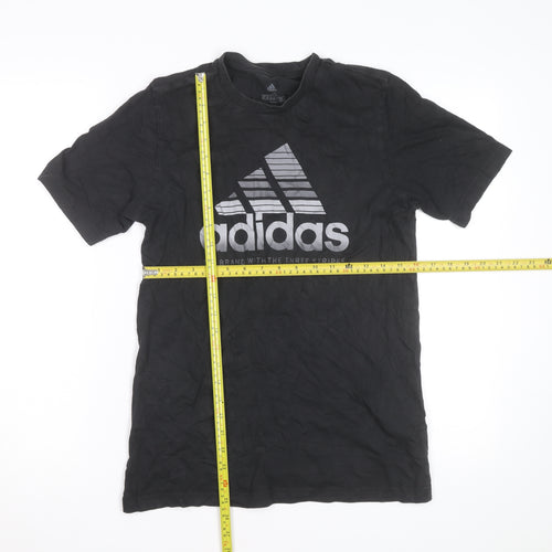 Adidas Men's Black XS Graphic Sports Cotton T-Shirt