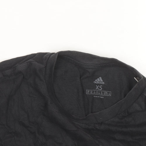 Adidas Men's Black XS Graphic Sports Cotton T-Shirt