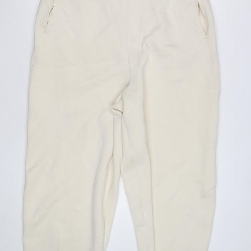 Marks and Spencer Women Beige Regular Cropped Jogger Trousers Size 12