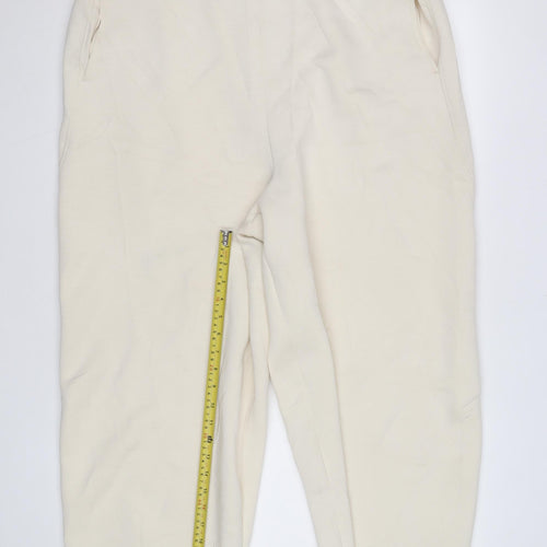 Marks and Spencer Women Beige Regular Cropped Jogger Trousers Size 12