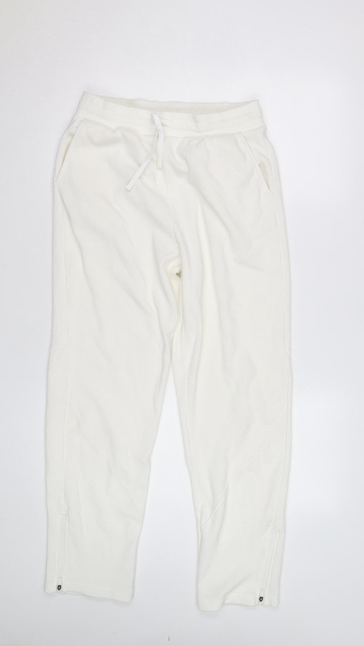 Marks and Spencer Women’s White Jogger Trousers M Breathable Stretch