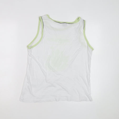 Diesel Men's White Sleeveless Graphic Print T-Shirt Size M