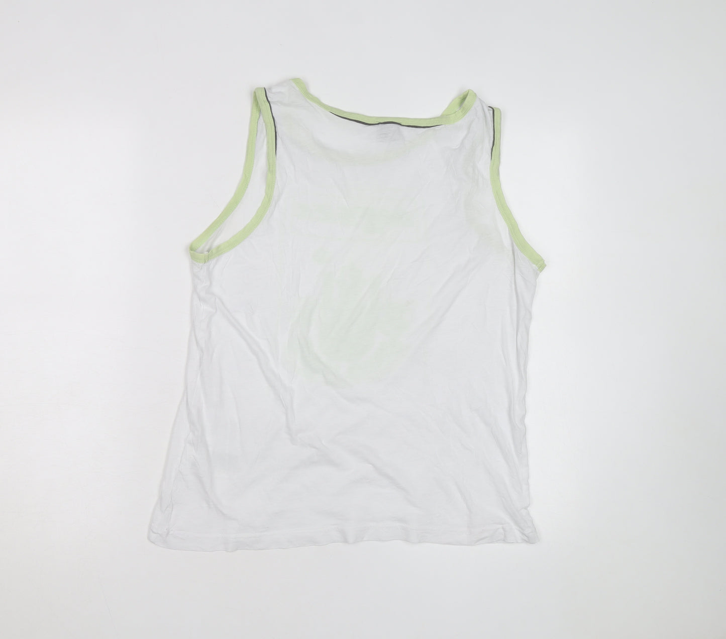 Diesel Men's White Sleeveless Graphic Print T-Shirt Size M