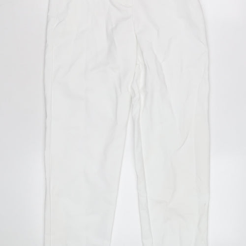 Marks and Spencer Womens White Slim Leg Trousers Size 8