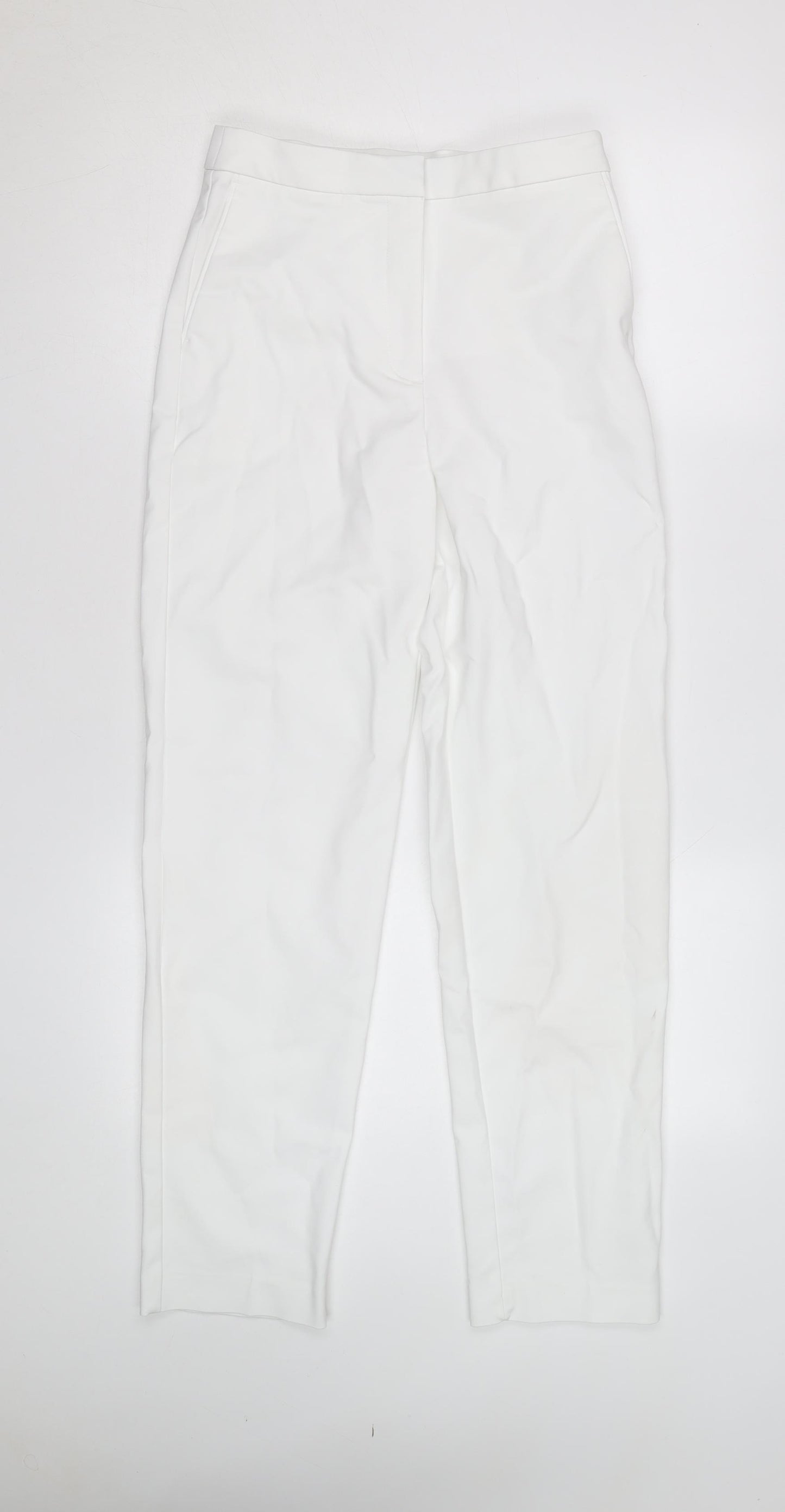 Marks and Spencer Womens White Slim Leg Trousers Size 8