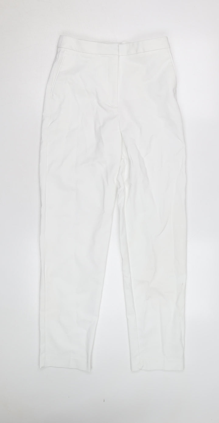 Marks and Spencer Womens White Slim Leg Trousers Size 8