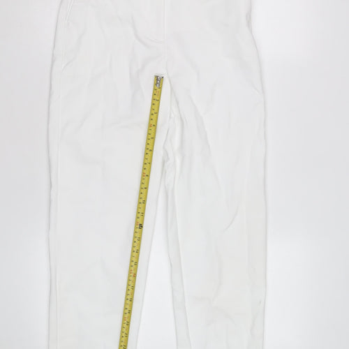 Marks and Spencer Womens White Slim Leg Trousers Size 8