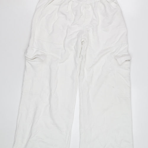 Wild Fable Men's White Cargo Trousers S Relaxed Fit