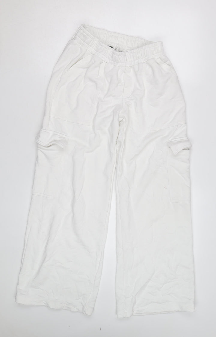 Wild Fable Men's White Cargo Trousers S Relaxed Fit