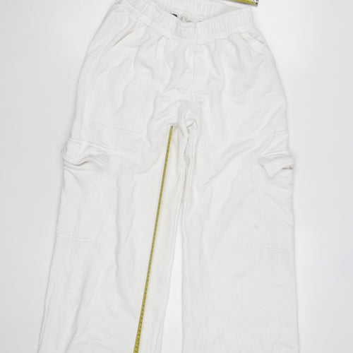 Wild Fable Men's White Cargo Trousers S Relaxed Fit
